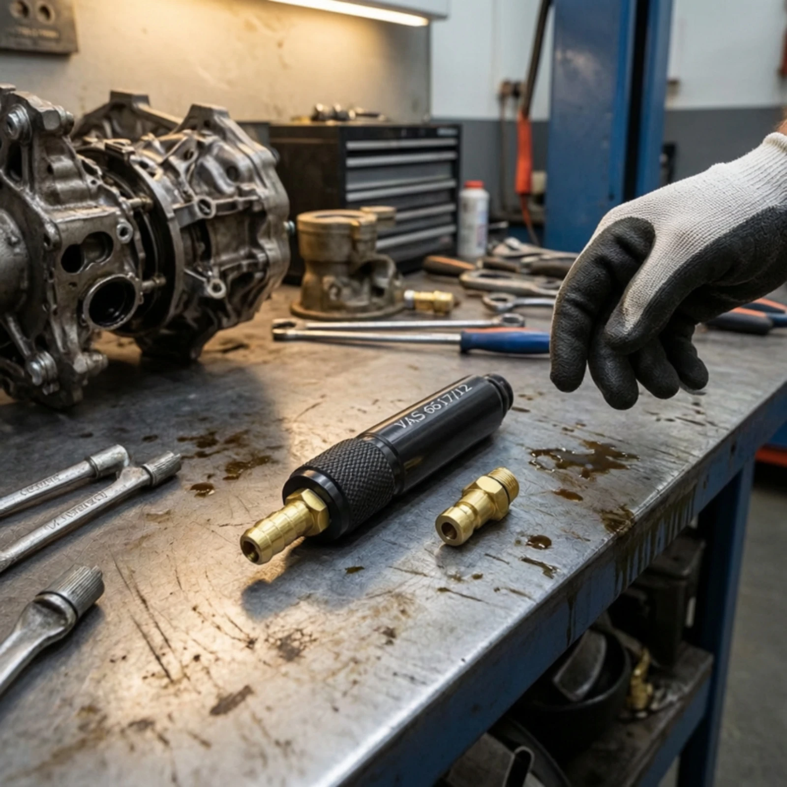 Gearbox Filling Adapter Non-Slip Gearbox Adapter with Fittings Tool Knurled Threaded for Mechanics