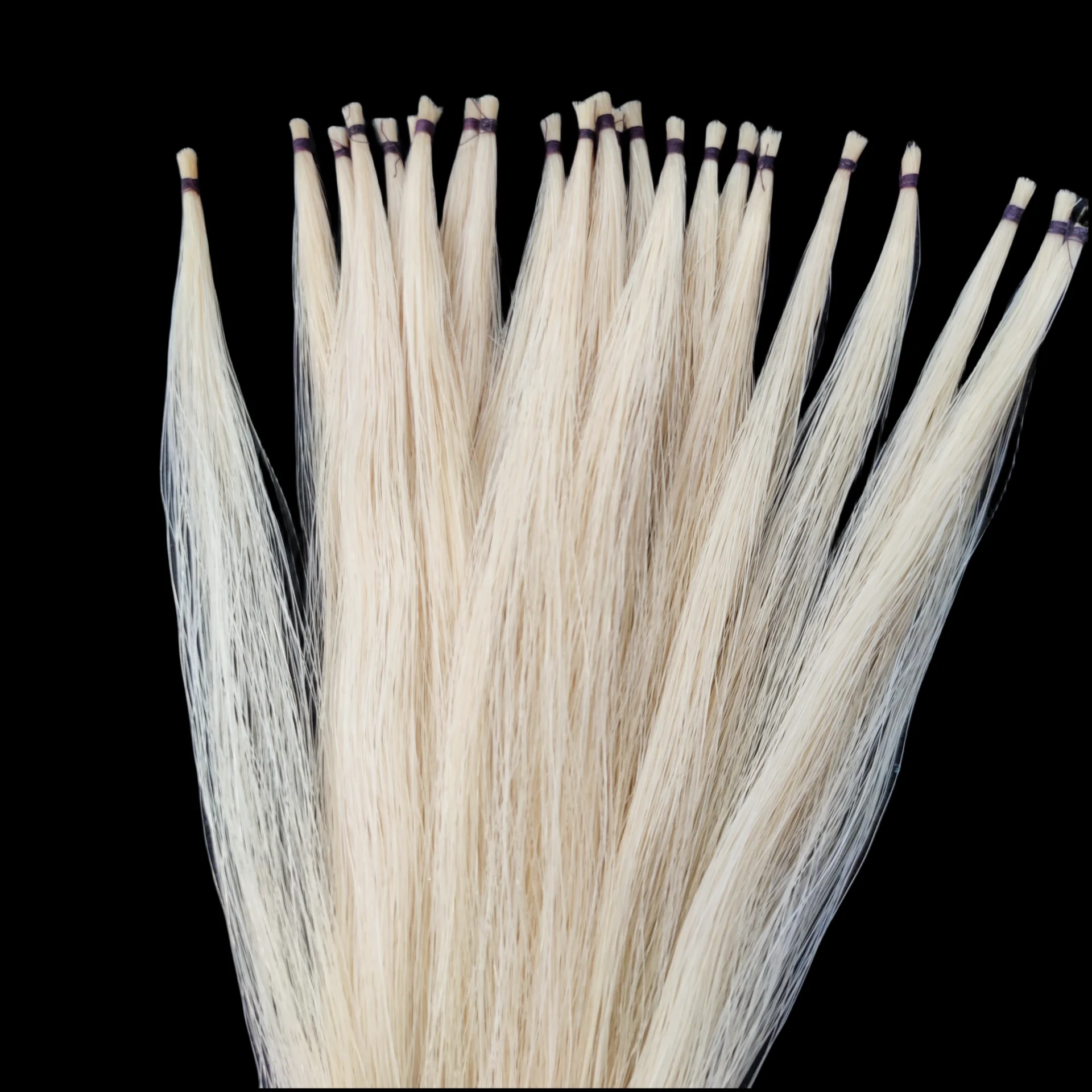 20 hanks high quality white Horse Tail Hair Mongolian Horse Violin Bow Hair 81-85cm length