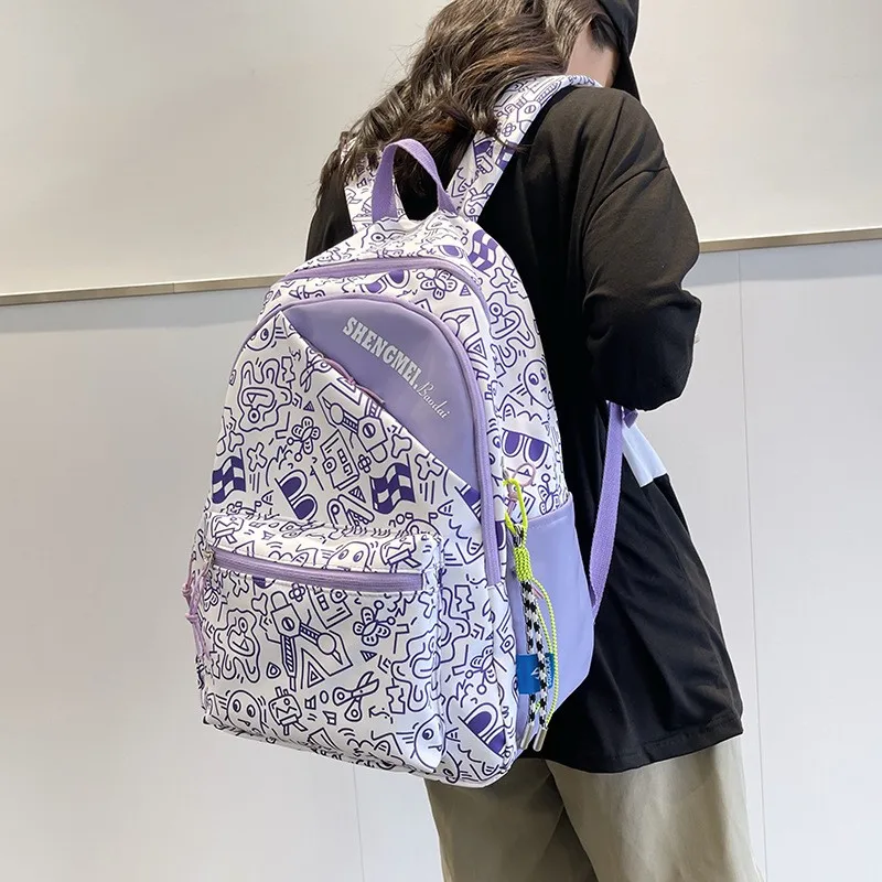 Zaino semplice da donna carino di grande capacità zaino coreano di alta qualità per ragazze adolescenti Harajuku Lady zaino per Laptop da 15.6 pollici