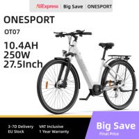Electric Bike ONESPORT OT07 250W Brand Motor 36V10.4Ah Lithium battery E-Bike 27.5Inch Tire City Travel 7 Speed Electric Bicycle