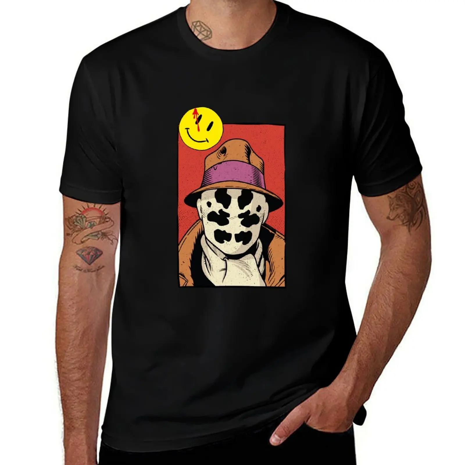 Image of Bands Watchmen Rorschach T-Shirt Everyday Wear Basic Kurzarm-Oberteil
