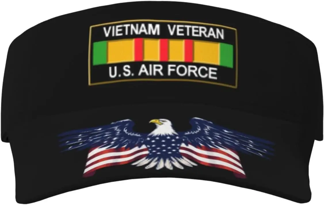 Vietnam Veteran U.S. Air Force Sport Sun Visor Hats Empty Top Baseball Golf Cap Tennis Sport Hat