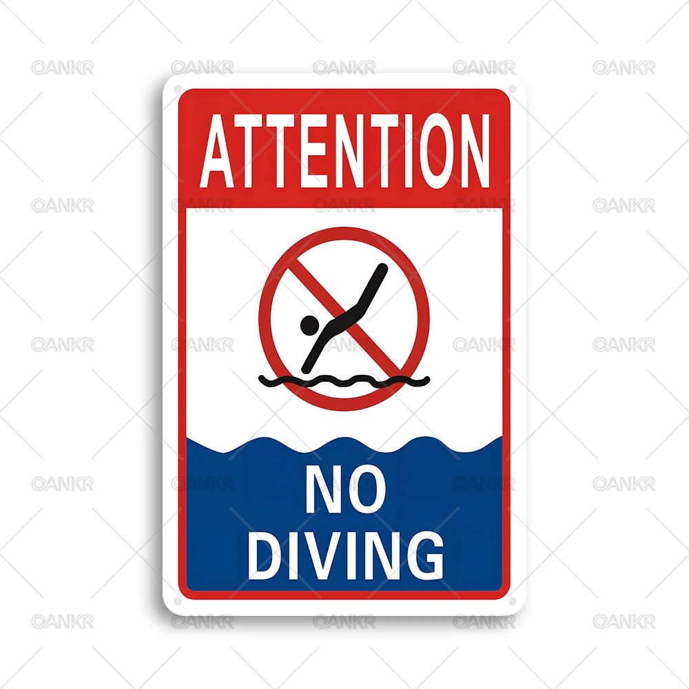 Funny & Safety Pool Rules Metal Tin Sign, Swimming Pool Humor & Warning Wall Art Decor Plaque Set for Backyard Pool Area Patio