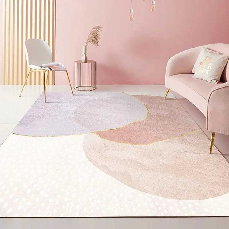 Cute Pink Carpet Simple Pattern Living Room Anti-slip Floor Mat Study Bedroom Ground Mat Easy To Clean Rug Yoga Mat Gift