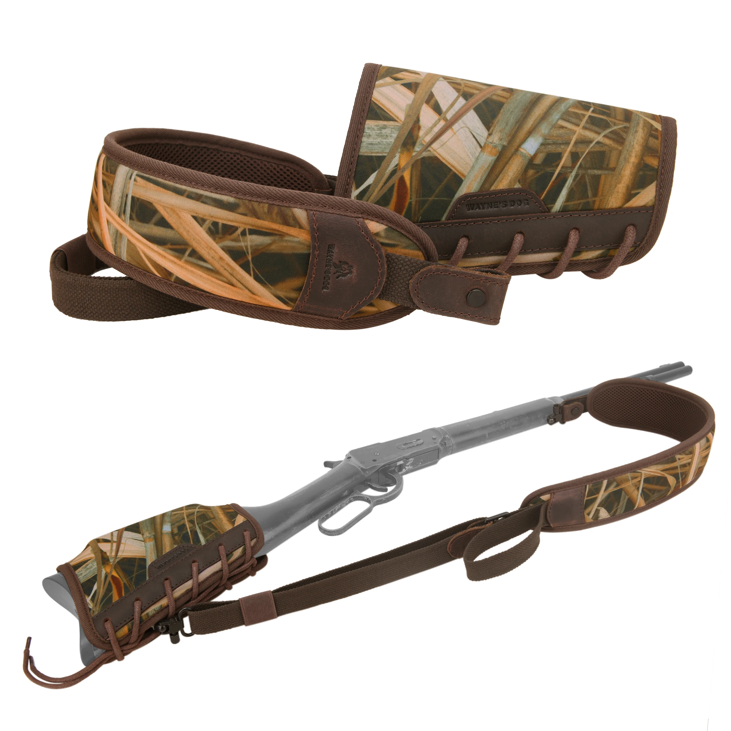 WAYNE'S DOG Camouflage Rifle And Shotgun Adjustable Sling with Matched Gun Buttstock Recoil Pad For Hunting