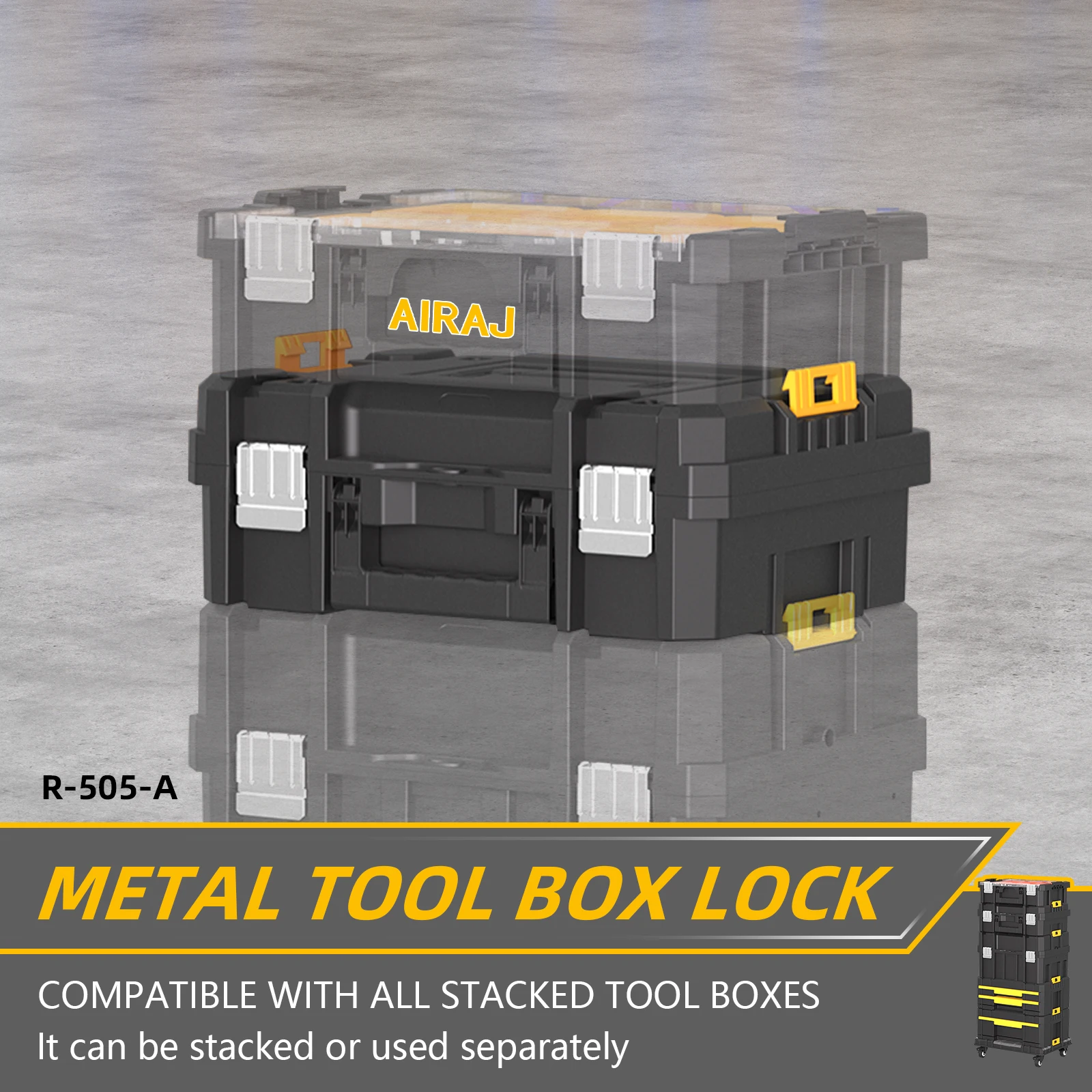 

AIRAJ Regular Model Waterproof Multifunctional Storage Auto Repair Toolbox Equipped With Portable Handle Thick Plastic Material.