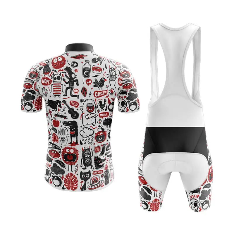Graffiti Style Cycling Jersey Set Summer Cycling Jersey Bib Shorts Breathable Men Cycling Kit Customized Bike Clothing MTB