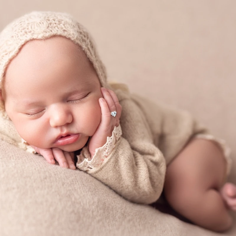 Newborn Photography Studio Props Accessories Crystal Faux Diamond Ring Memorable Baby Growth Heart-shaped Photography Ring