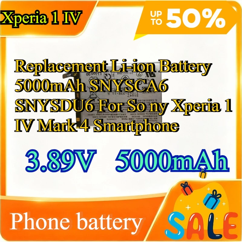 Replacement Li-ion Battery 5000mAh SNYSCA6 SNYSDU6 For So ny Xperia 1 IV Mark 4 Smartphone