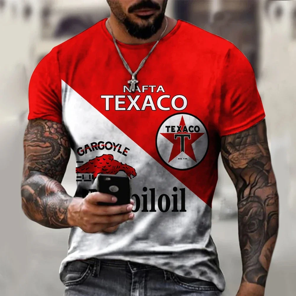 3D-T-Shirts für Herren, Vintage-Öl-T-Shirt, Street-Fashion, Castrol-Print, kurzärmelig, locker geschnitten, Oversize-Motorrad-T-Shirt, Oberteile, T-Shirts – Detail 8