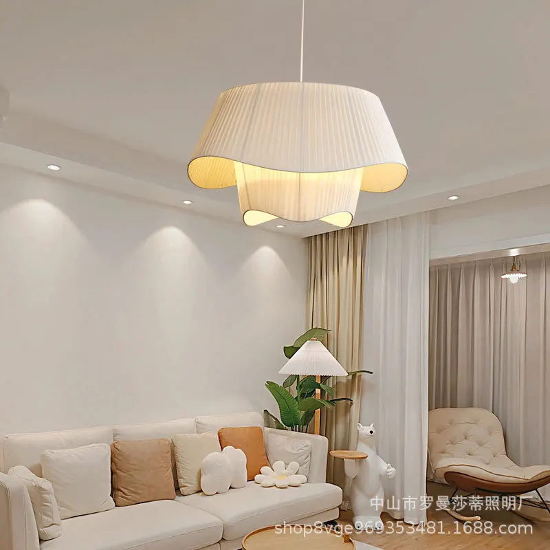 

Modern Nordic Ins Style LED Fabric Chandelier for Homestays Dining Rooms Bedrooms Living Rooms Decorative Lighting Fixtures
