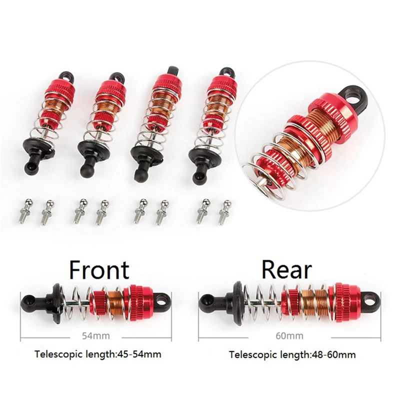 4Pcs Metal Shock Absorber For SG 1603 SG1603 UDIRC UD1601 UD1603 UD1604 UD1607 1/16 RC Car Upgrade Parts Accessories