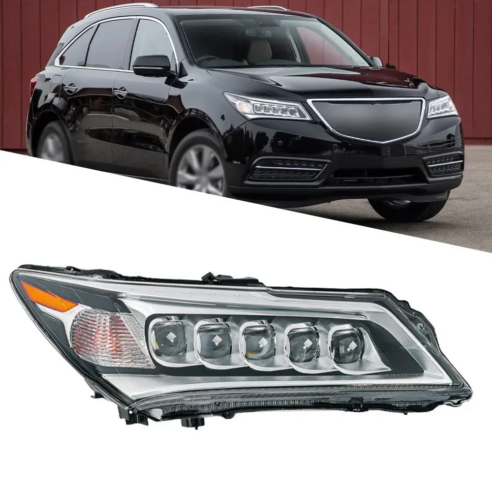 Headlight Assembly For Acura MDX 2014-2016 Passenger/Right Side LED Black Clear