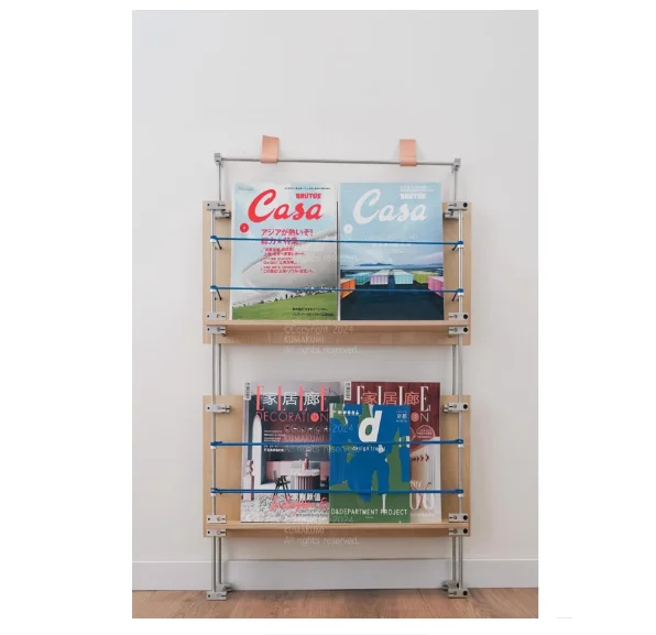 Small shoe rack at the entrance of the house optical axis stainless steel solid bar birch magazine rack household display rack
