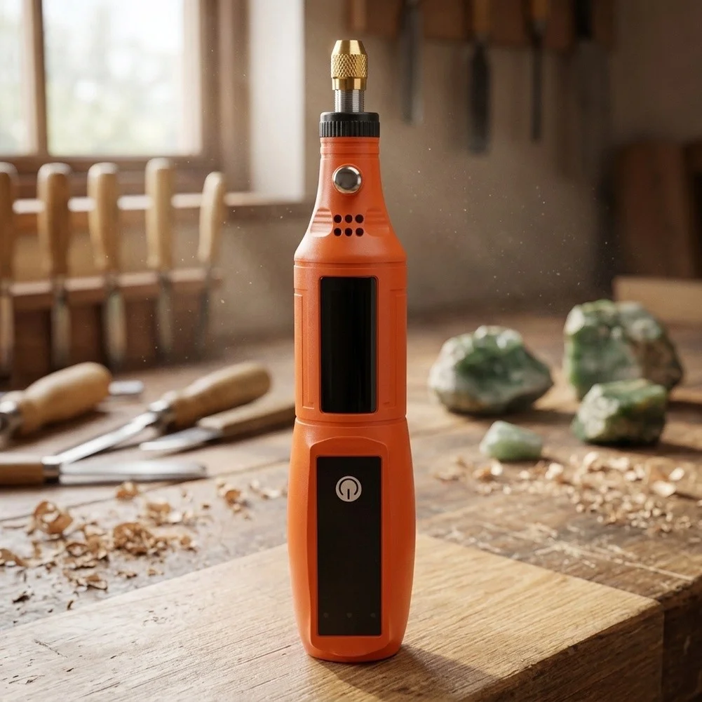 Cordless Rotary Tool for Engraving Drilling Polishing on For Wood Metal Jade with 20 Diamond Bits USB Rechargeable 3.7V Battery