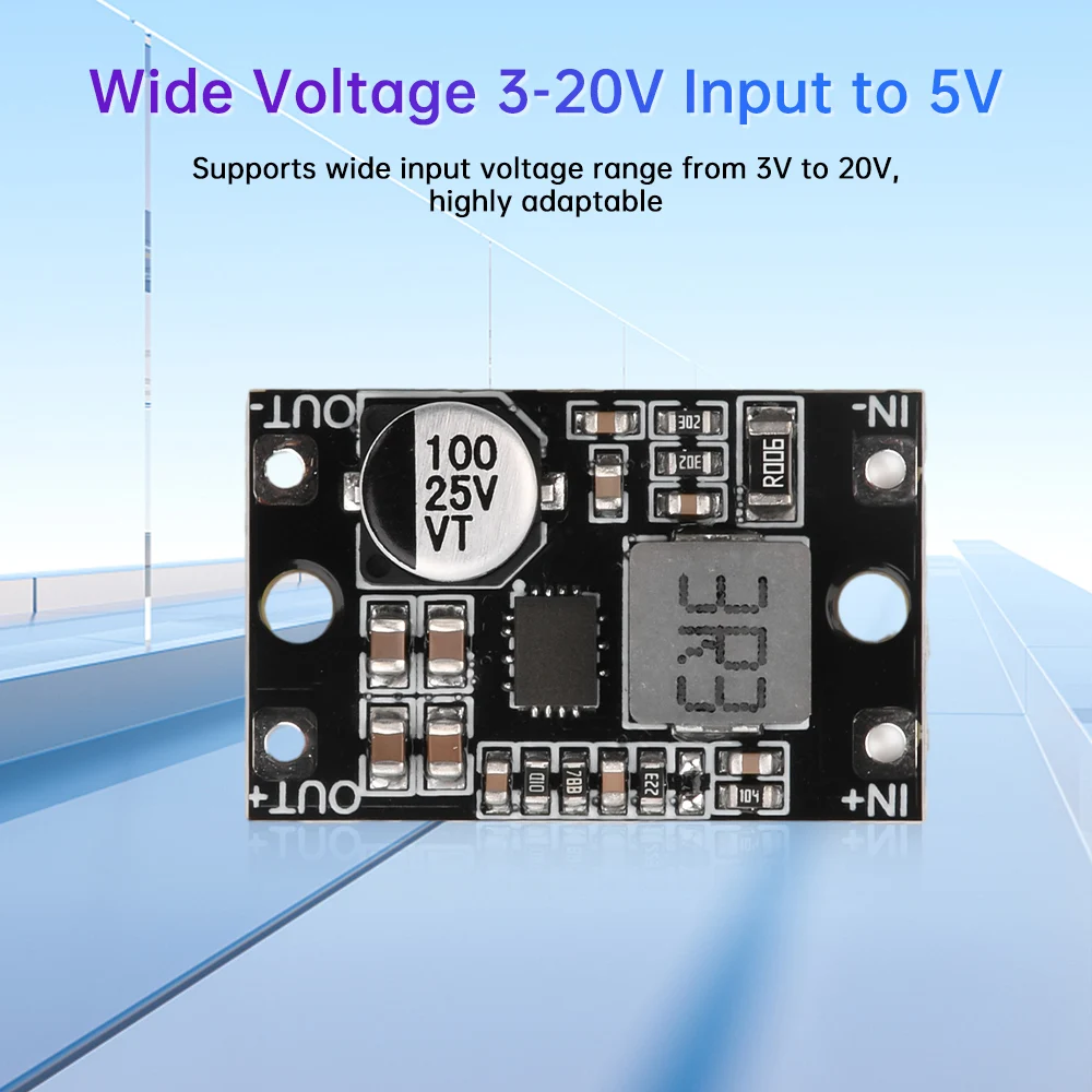 DC-DC Auto Lift Module 3-20V Input to 3.3V/5V/12V Li-ion Battery Power Management Module Max 3.5A 95% Conversion Efficiency