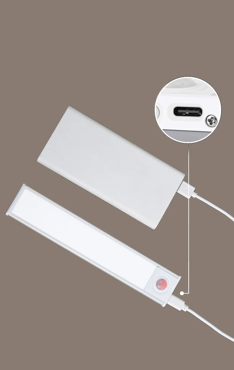 Ultra-thin intelligent rechargeable infrared induction light Human Sensor light with magnetic self-adhesive for wardrobe cabinet