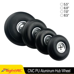 2PCS PU Wheels With Aluminum Alloy Hub Core Tire Steel Rim Bearing Hole 5.5