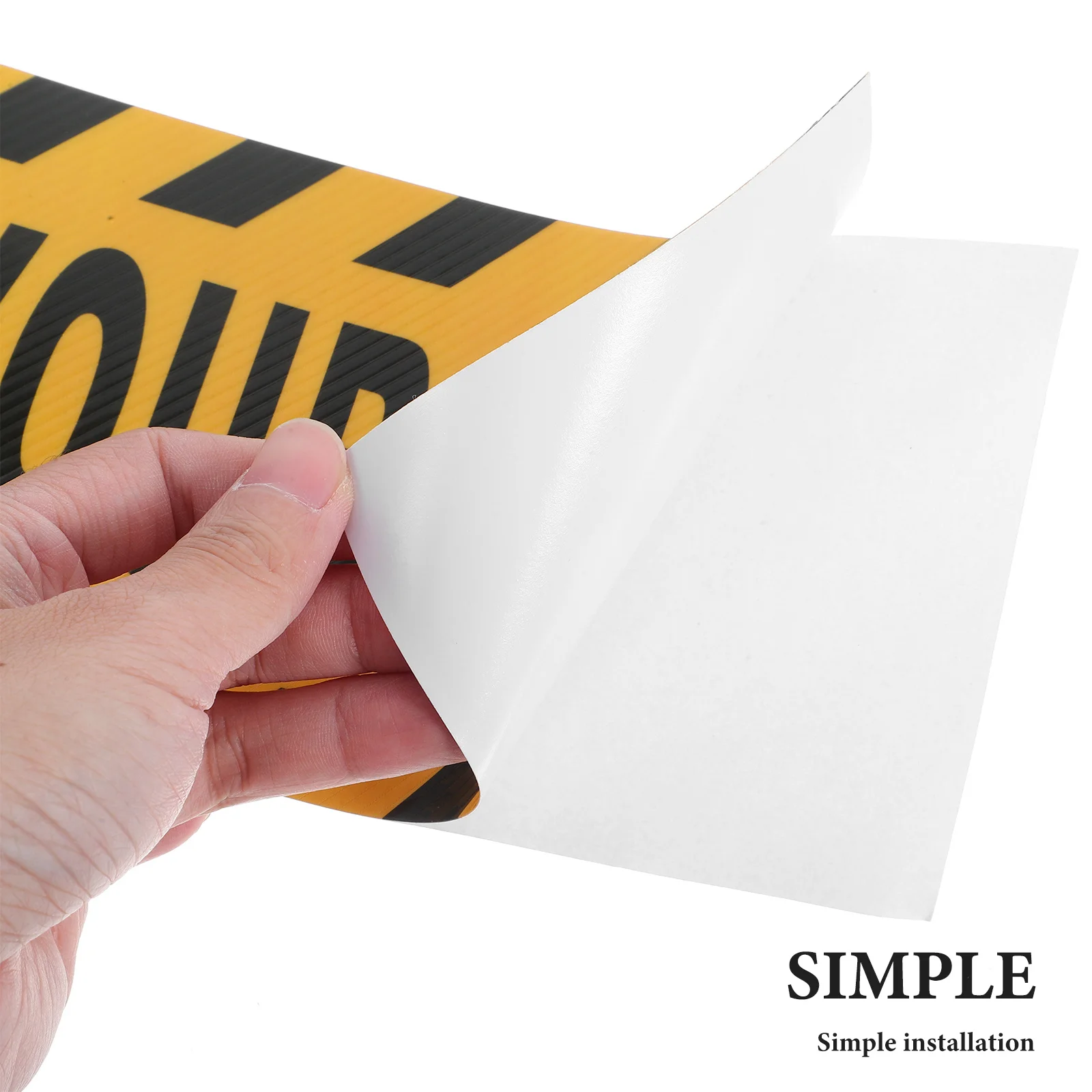 4 قطع من شارات الأرضية المضادة للانزلاق سهلة التركيب، شاهد علامات التحذير الخاصة بك، شريط أمان أسود أصفر لشريط تحذير الممرات