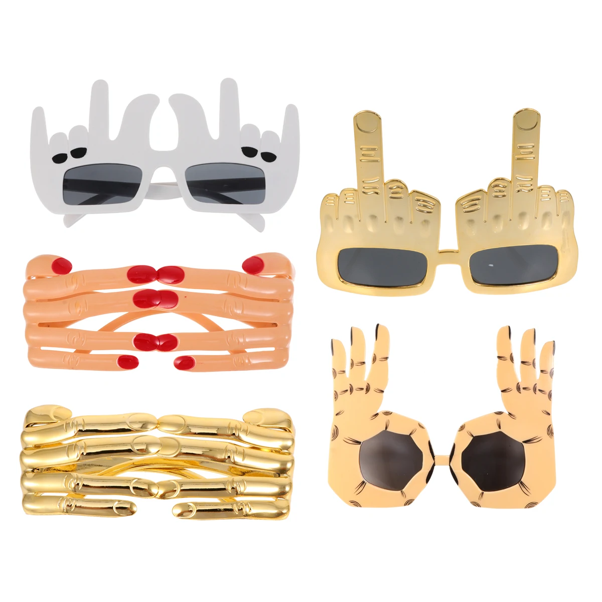 

5 Pcs Halloween Funny Glasses Finger Eyeglasses Photo Booth Props Party Favors Costume