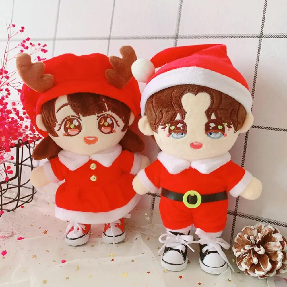 

Santa Claus Cotton Doll Dress Christmas Elk Idol Plush Doll Clothes Xmas Cotton Dolls Clothes 20CM Doll Plush Toys Clothing