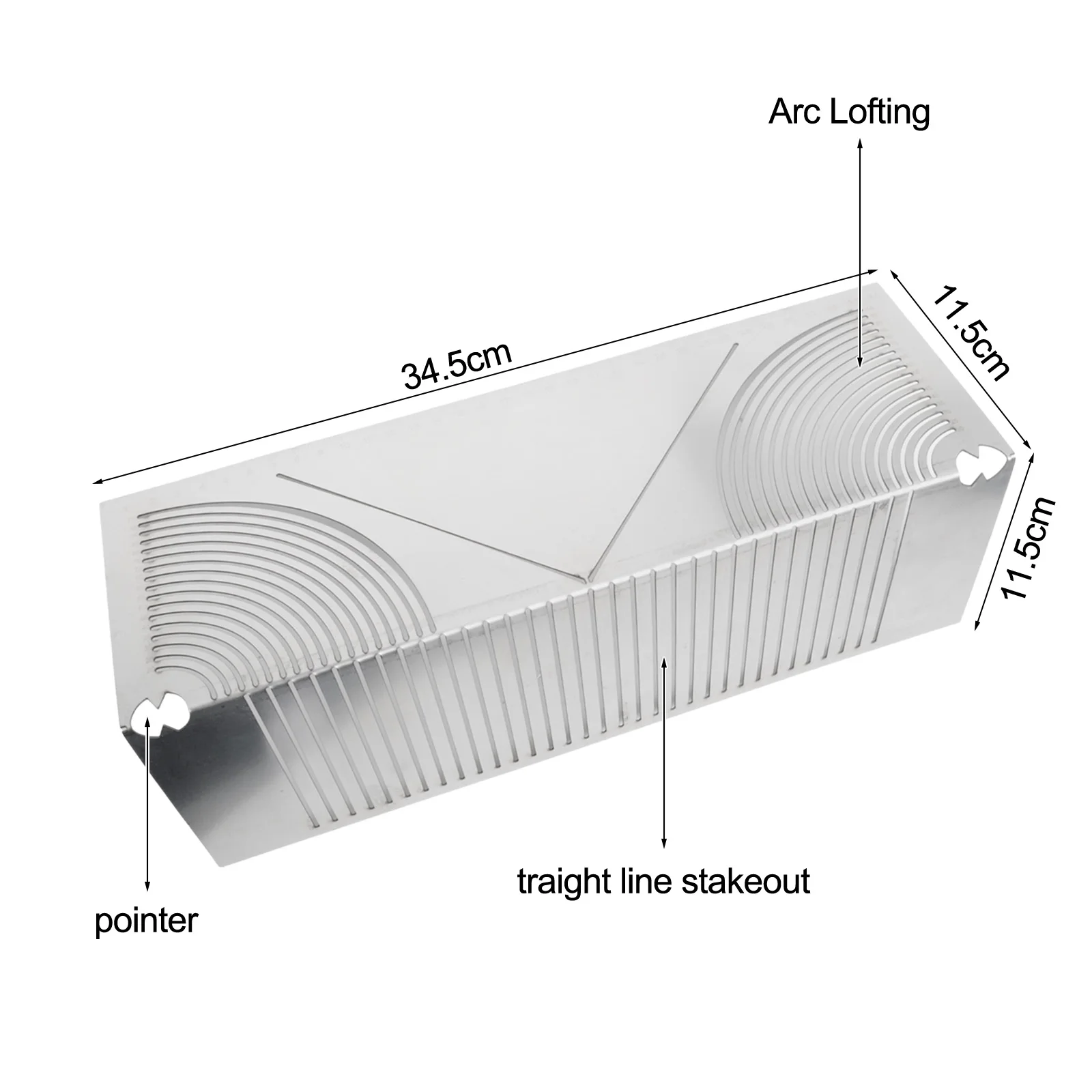 Multifunctional Square Tube Rounded Corner Drawing Tool And Multi-Drawing Ruler 1 Square Tube Folding Ruler 90 Degree Arc Angle