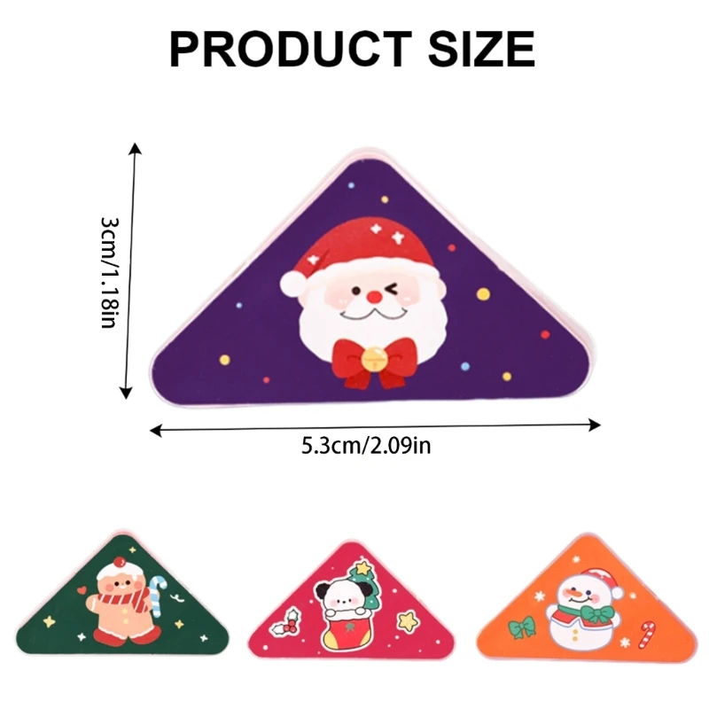 2025 ใหม่ 10 ชิ้นสามเหลี่ยมมุมกระดาษคลิปคริสต์มาส Santa Snowman ปัจจุบันกรณี Gingerman แฟ้มมุมคลิปมุมกระดาษคลิป