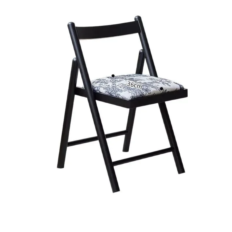 

Solid wood chair dining table tea table, folding back chair household dining table and chairs, light luxury soft bag is