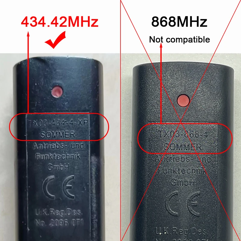 YNG194 For SOMMER TX03-434-4-XP Hand Transmitter 434.42MHz Compatible With SOMMER 4013 4014 4022 TX03-434-4-XP Remote Control