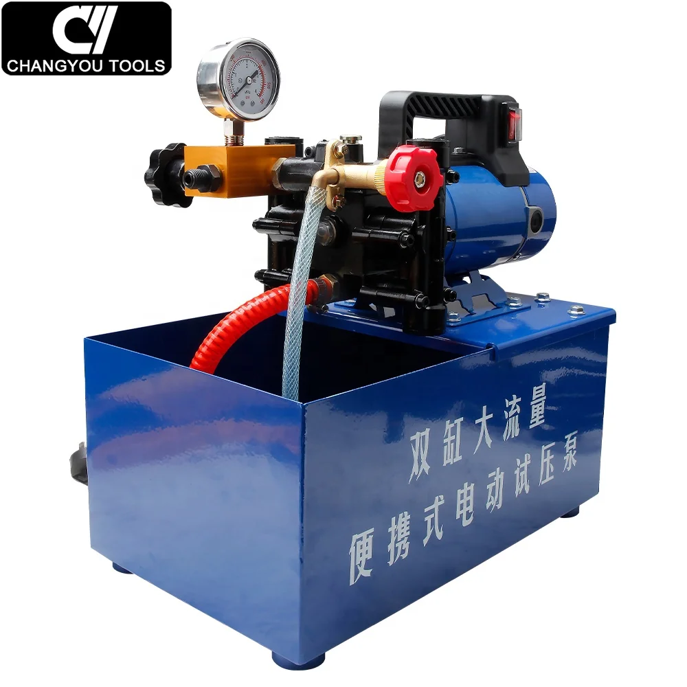 DSY-25A 2.5MPA Portable Hydraulic Hose Electric Pressure Test Pump PPR Water Pipe Tester Double Cylinder Pressure Pump