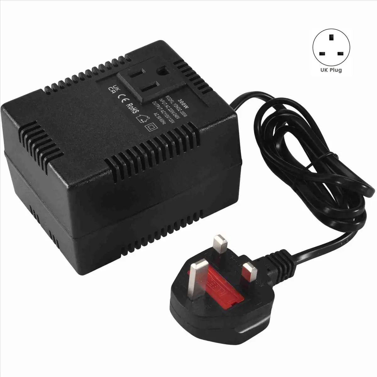 Persevering- 300W Voltage Converter 220V To 110V Transformer Step Down Transformer Voltage Converter Travel Adapter UK Plug view 6