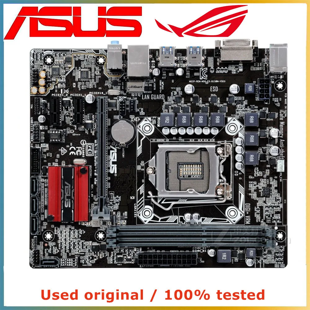 For ASUS EX-B150M-V5 D3 B150M-V5 B150 B150M DDR3 32GB LGA 1151 i7/i5/i3 USB3.0 SATA3 Computer Motherboard