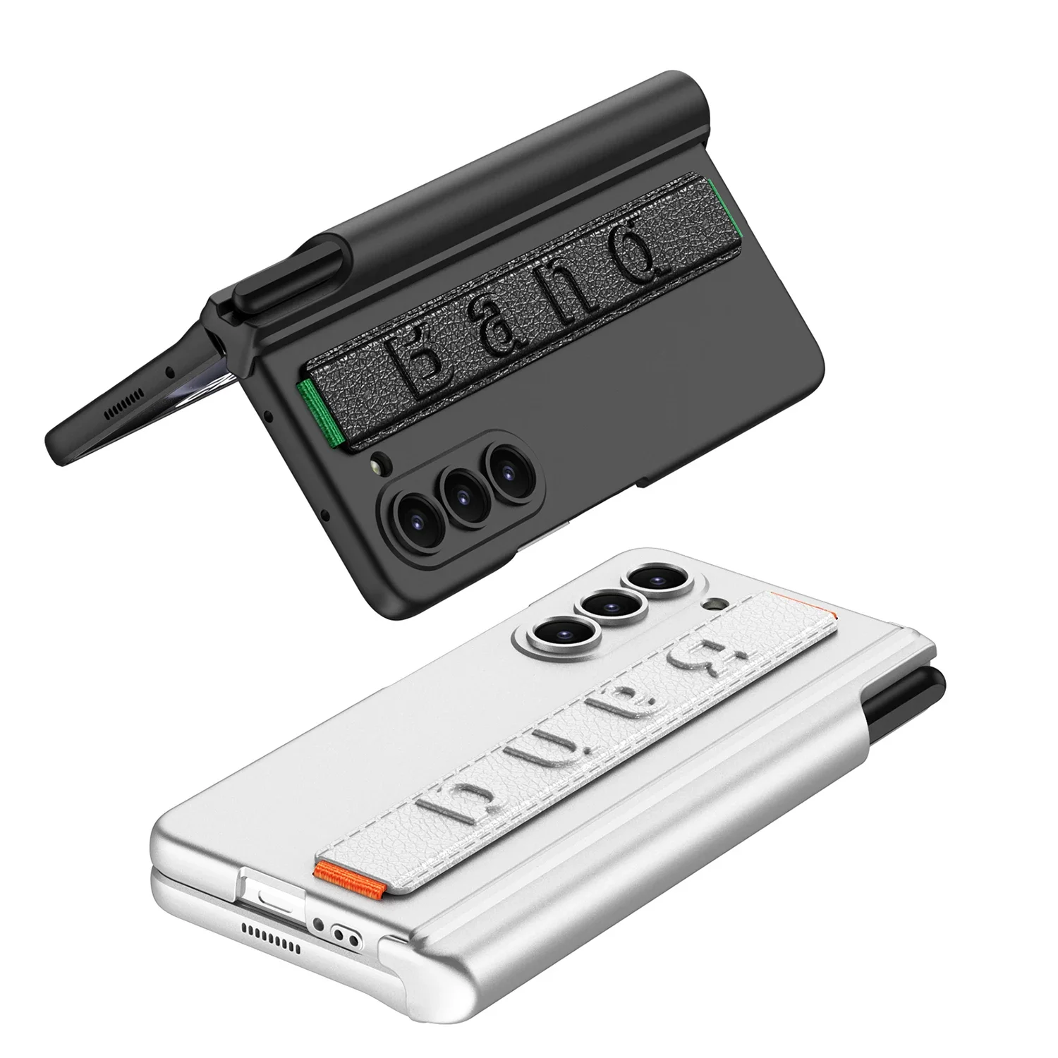 2024 New for the Samsung Fold5 wristband phone case Folding pen storage pen holder magnetic hinge case