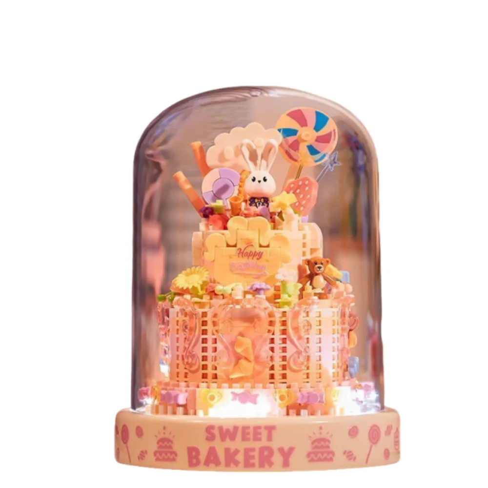 Bloques de Construcción de Árbol de Sakura con Luz Ambiental, Diseño Hecho a Mano, Diseño Exquisito, Bloques de Ensamblaje de Flores, Micro Bloques de Construcción