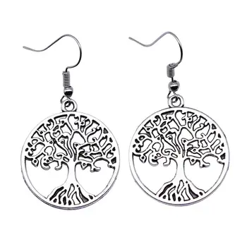 Dropshipping Orecchini pendenti Moda 2 colori Orecchini pendenti Albero della vita 10 best sales orecchini ad albero - №1