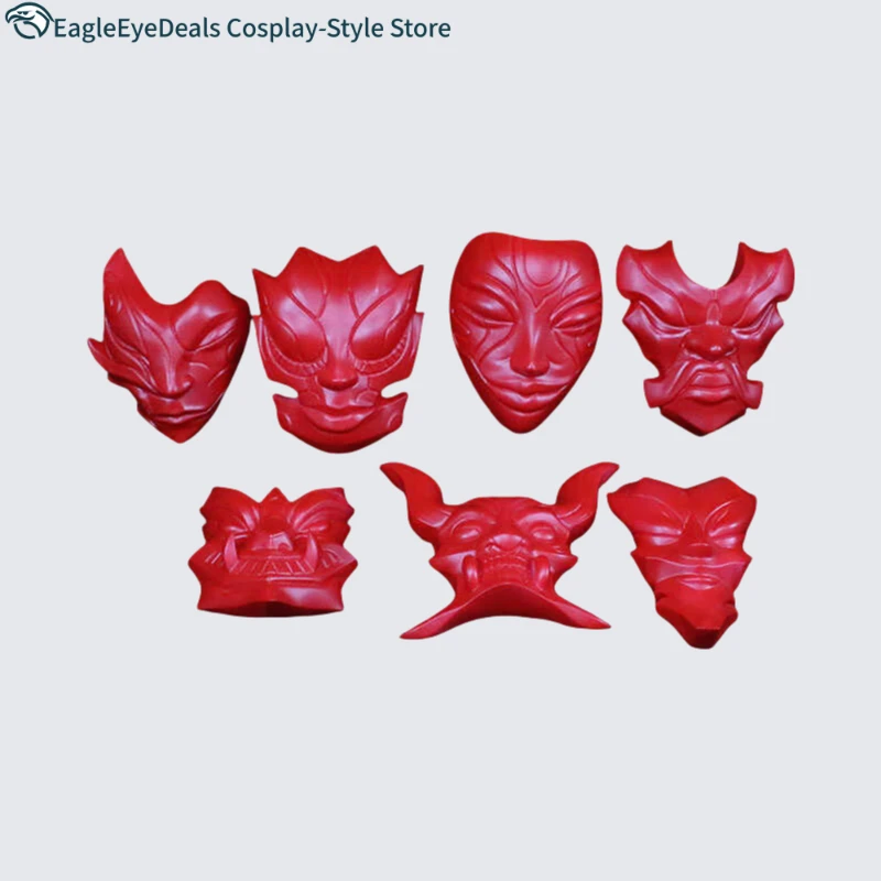 Gra Cosplay Yone Plastikowa maska i maski na talię dodają perukę Cos Rekwizyty - Anime Idealne dla League Cosplay na żywo i nie tylko! Dla kobiet mężczyzn