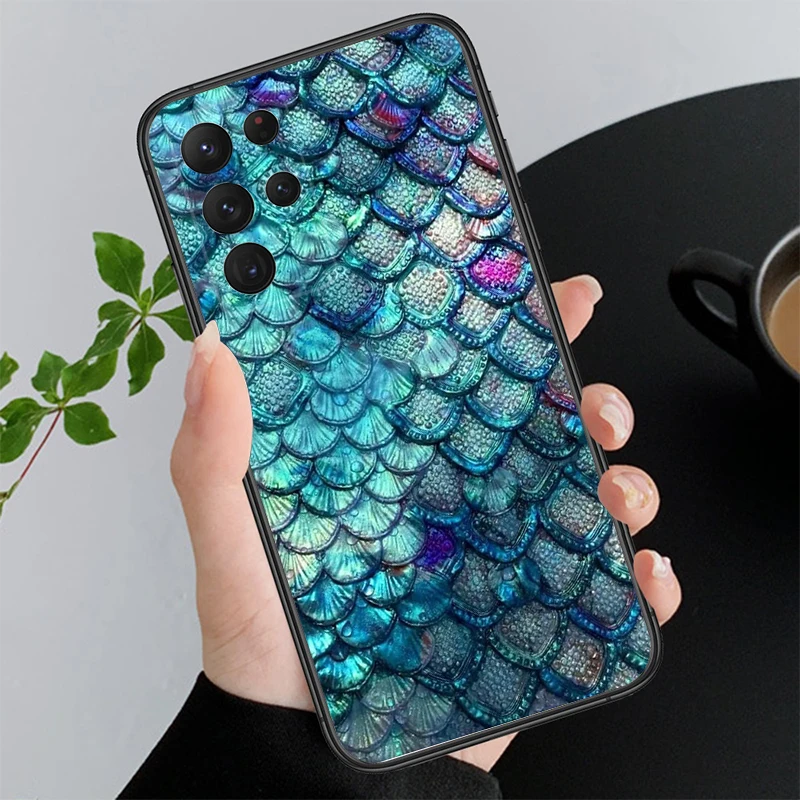 حورية البحر الموازين مقياس السمك قضية الهاتف لسامسونج S25 S24 S23 S22 S21 S20 الترا S20 S22 S21 S23 S20 FE S24 زائد #5