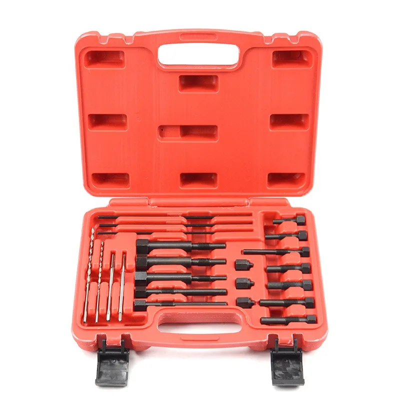 22-Piece Auto Glow Plug Repair Tool Set, Broken Glow Plug Extractor Kit for Diesel Engine Electrode Thread Restoration