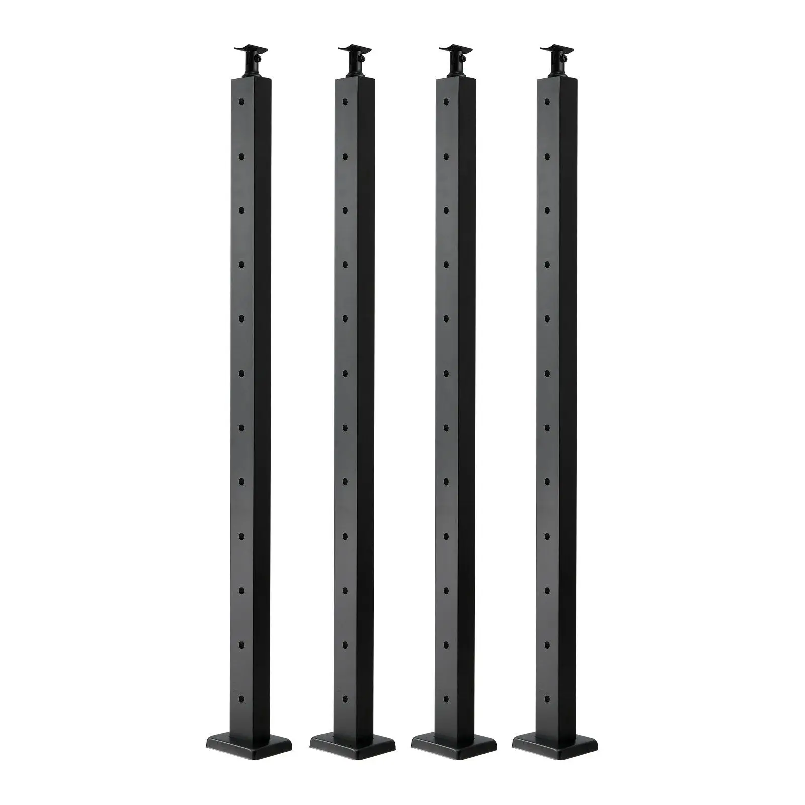 

4-Pack Cable Railing Post, 42x2x2 In Horizontal-Hole Deck Railing Post with Pre-Drilled Holes, Stainless Steel Cable Rail Post