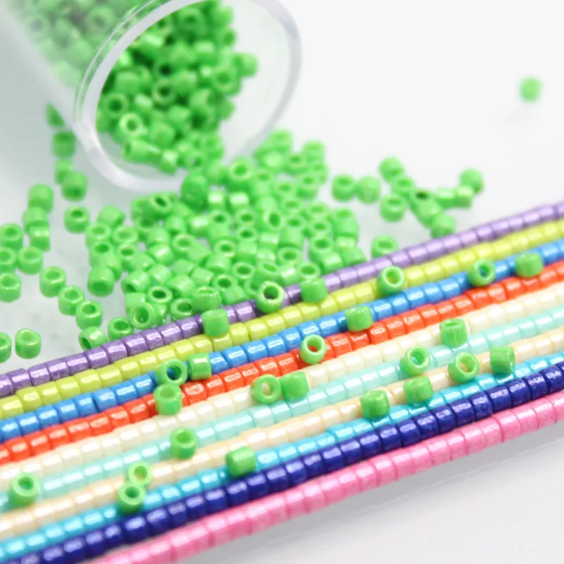 MKY Beads 2.0MM 10Grams/Tube Glossy Japanese Glass Beads For DIY Needle Work Sewing  Garment  Accessories