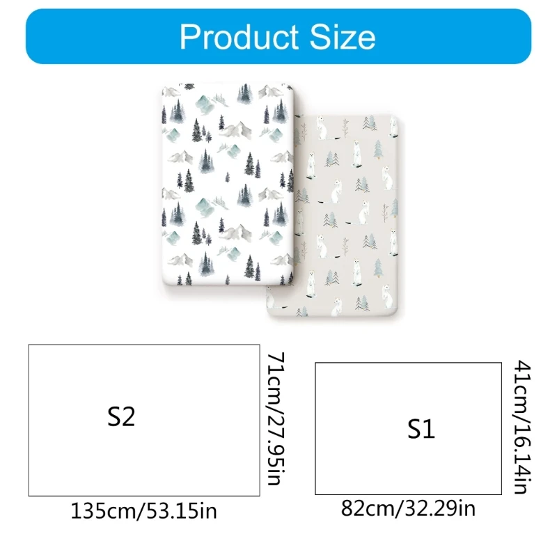 Conjunto capa lençol macio confortável para bebê, 2 peças para meninos meninas 82x41cm