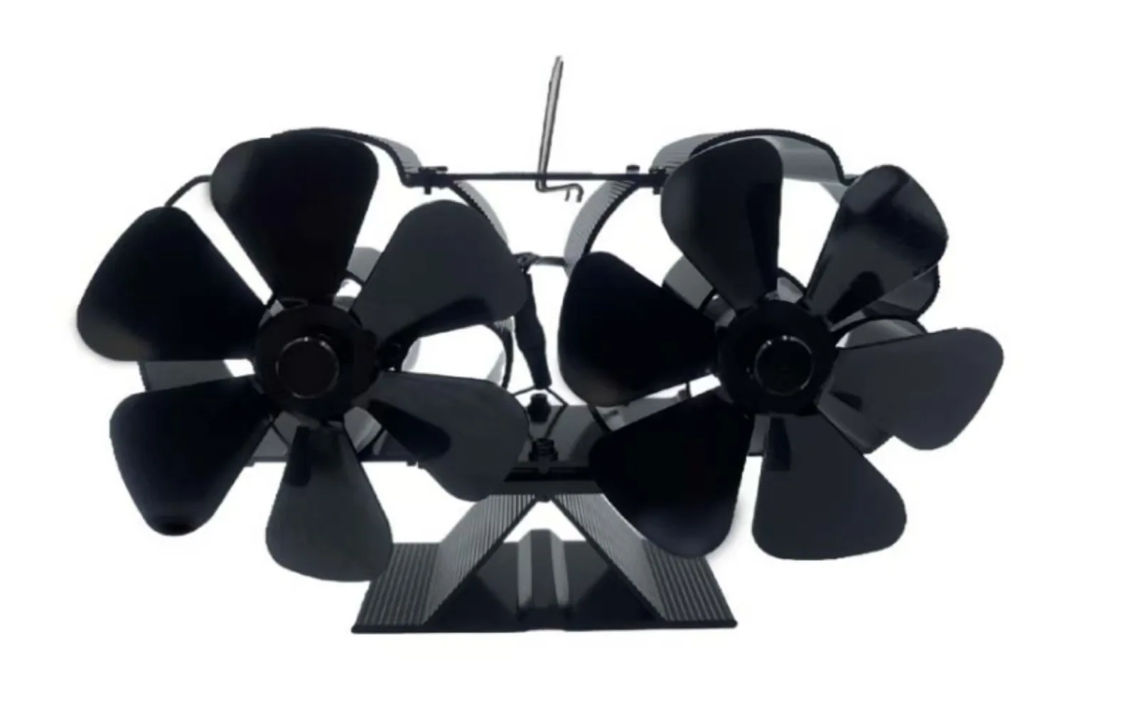 Wood Stove Fan Heat Powered Dual Silent Motors 4 Blades Non-Electric Heat Fireplace Fan