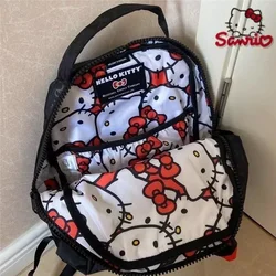 MINISO Hello Kitty Y2k Backpack Anime Men Women Kawaii Cartoon Cute Light High Capacity High Quality Nylon Travel Student Bag