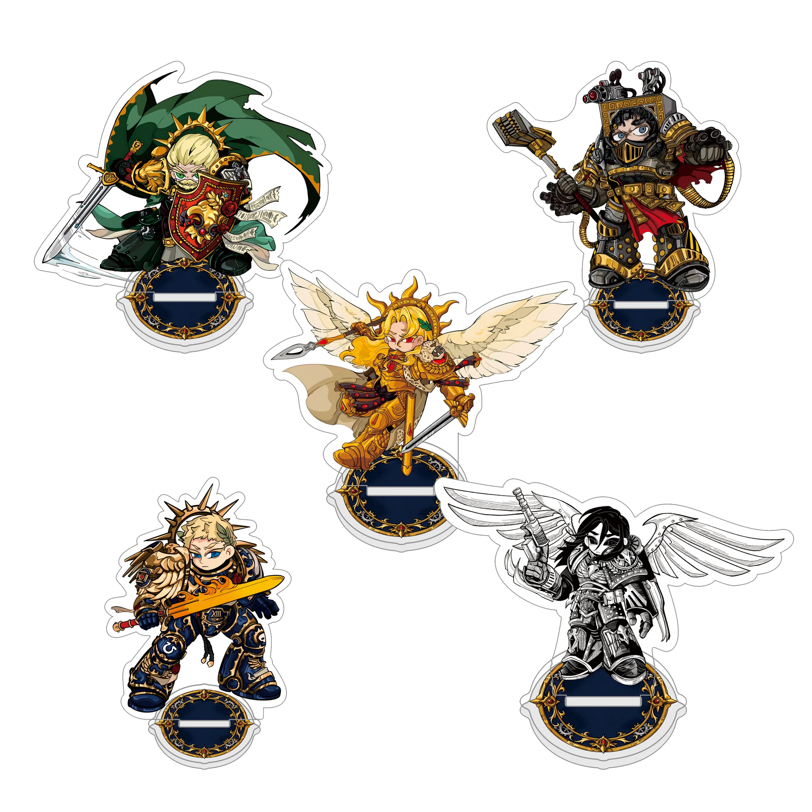 10cm Game Hammer Keychains Raven Guard Sanguinius Iron Warriors for Accessories Desktop Decorative Ornament Friends Gamer Gifts