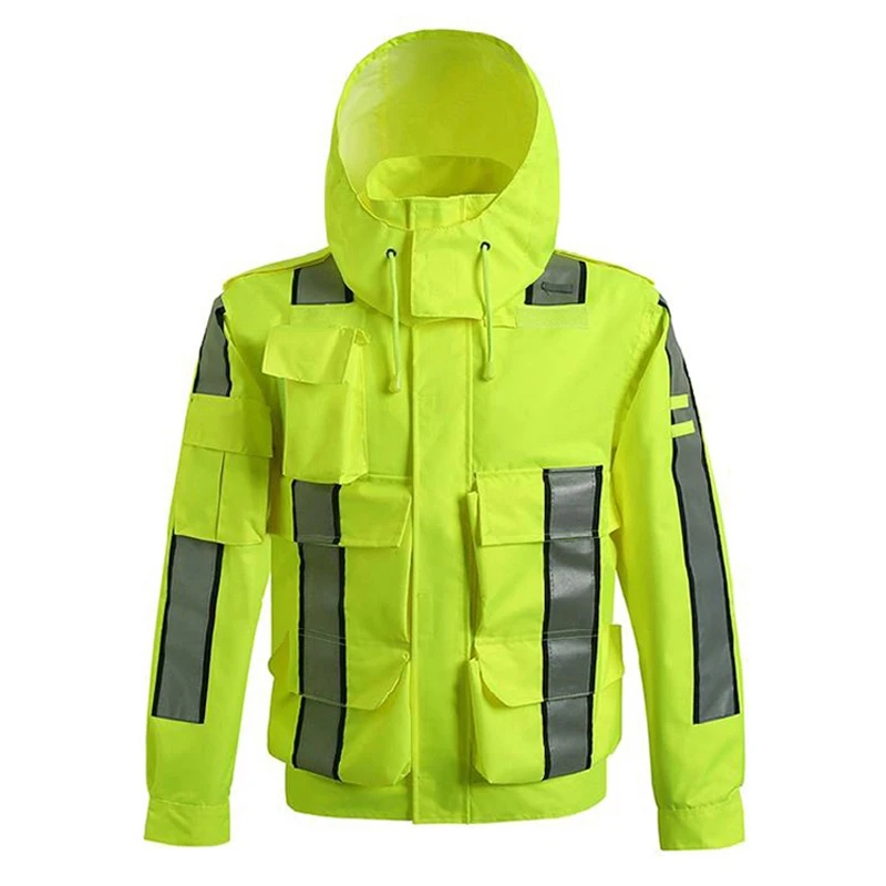 

Waterproof Reflective Jacket for Men High Visibility Safety Raincoat Rain Jacket Construction Outdoor Hi Vis Raincoat Waterproof