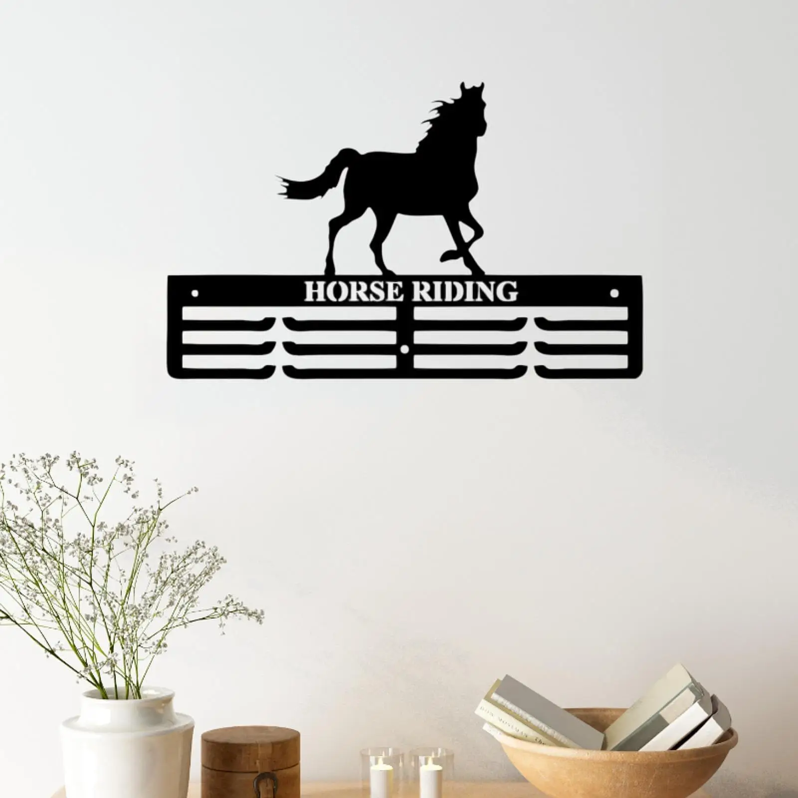 Medal Display Rack Equestrian Hurdles Sturdy Wall Mounted Medals Holder Frame Awards Rack for Sports Competition Home Display