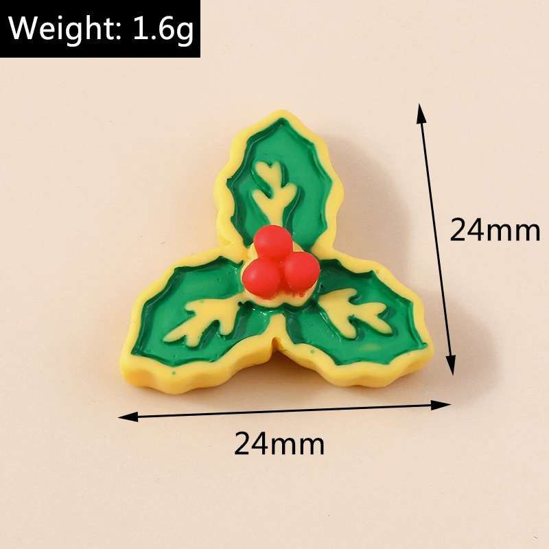 Leslie 10 Stück 22 x 19 mm niedliche Harz-Weihnachtskeks-Lebkuchenmann-Charms mit flacher Rückseite, Cabochon für DIY-Schmuckherstellung, Haarspangen – Detail 9