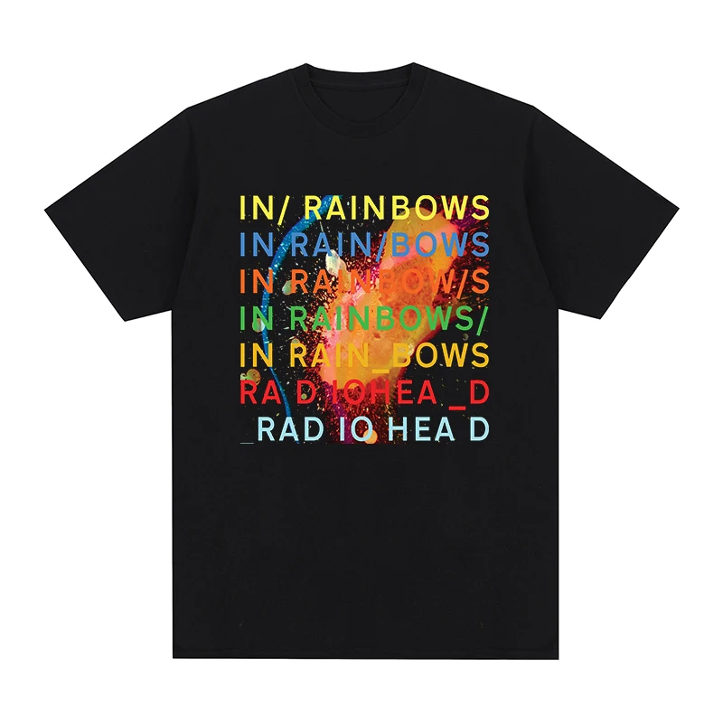 Camiseta Vintage Radiohead in Rainbows da Turnê Norte-Americana, Camisetas Masculinas de Algodão, Nova Camiseta para Homens e Mulheres