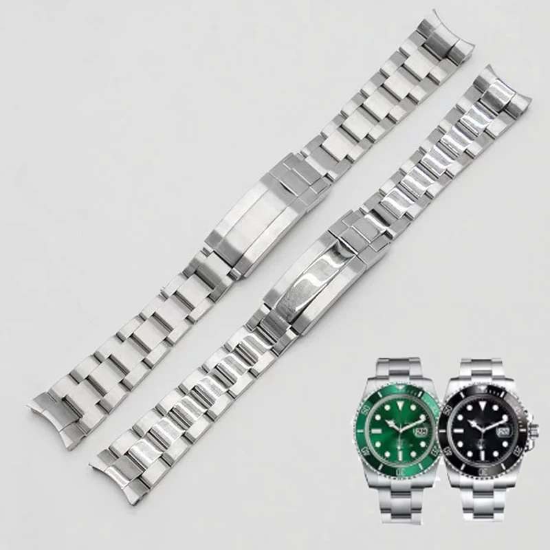 Watch Accessories Band for Rolex Fine-tuning Pull Teeth Watch Strap Steel Solid Submariner Water Ghost Watch Bracelet 20MM 21MM