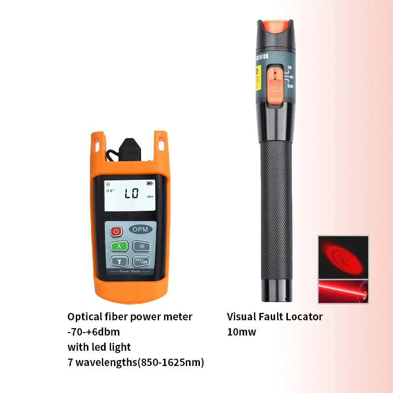 Imagem -02 - Ftth Fibra Óptica Tool Kit Faca de Corte de Fibra Kevlar Tesoura Medidor de Potência Óptica 10mw Visual Fault Locator Fc6s